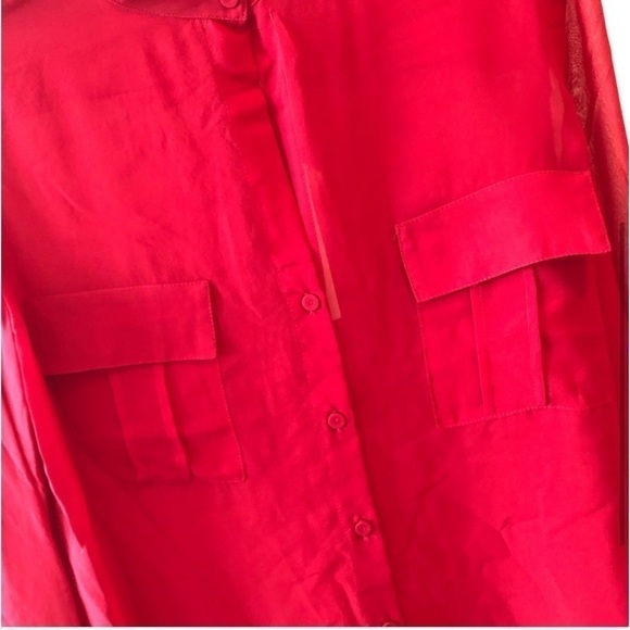 Erin Fetherston Silk Red Blouse Size XL NWT - Picture 2 of 12